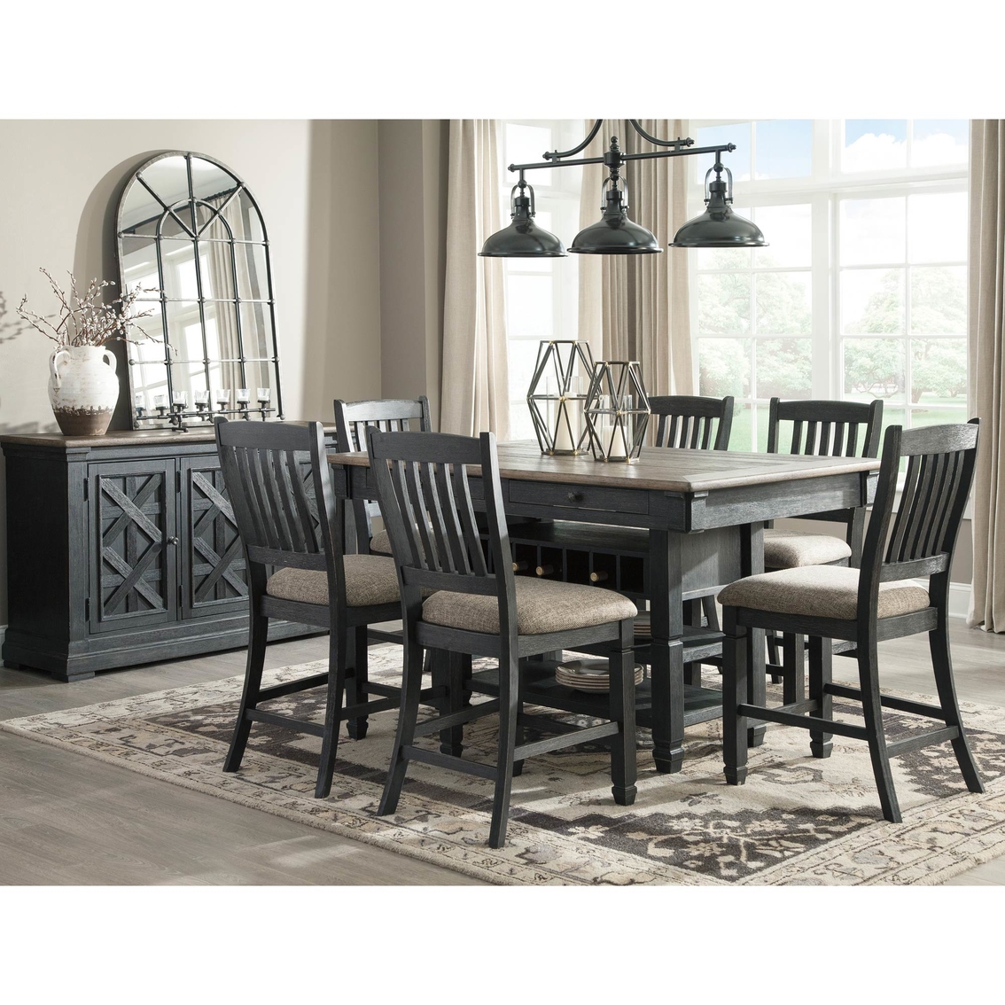 Signature Design by Ashley Tyler Creek 7 Pc. Counter Height Dining Table Set - Image 3 of 3
