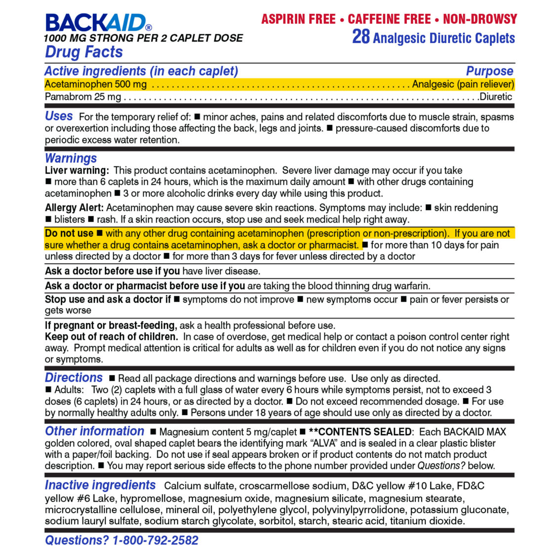 Backaid Max Pain Relief Caplets 28 ct - Image 2 of 2