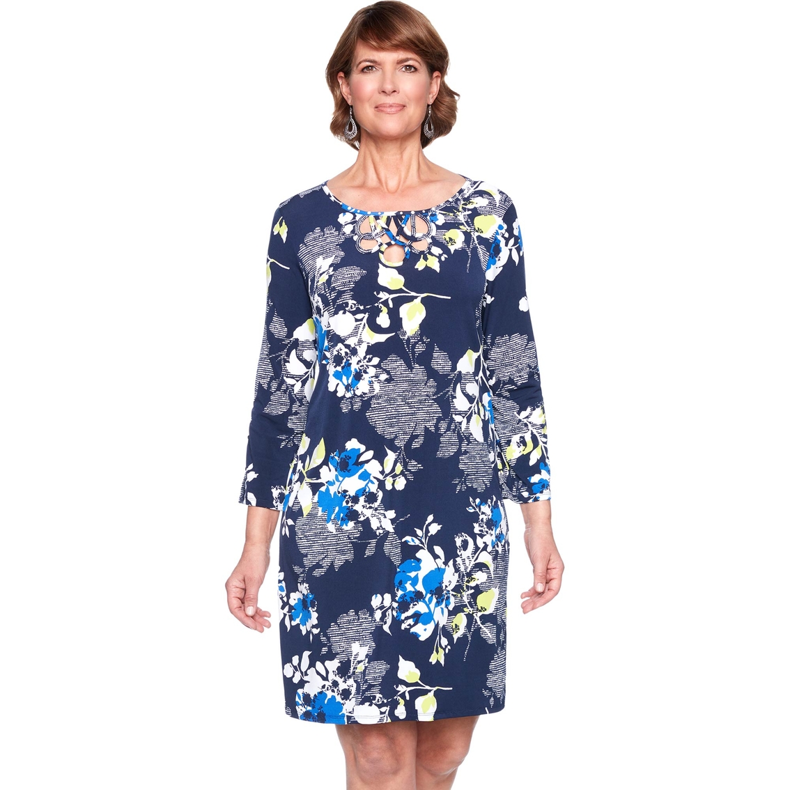 Alfred Dunner Textured Flower Dress | Dresses | Clothing & Accessories ...