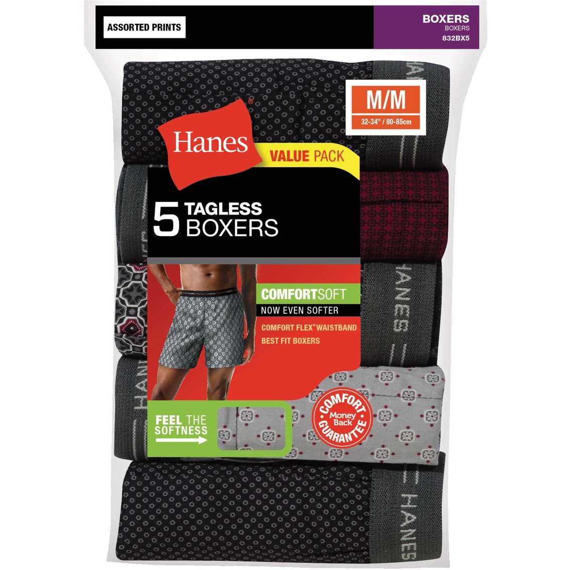 Hanes Men's Red Label Comfort Flex Woven Boxers 5 Pk. | Underwear ...