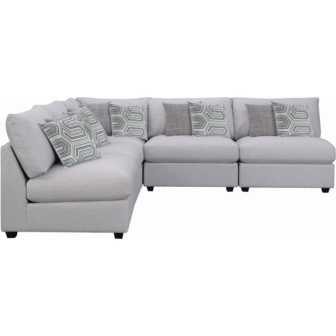 Coaster Charlotte 5 pc. Modern Sectional with 4 Armless Chairs/Corner Chair - Image 3 of 4