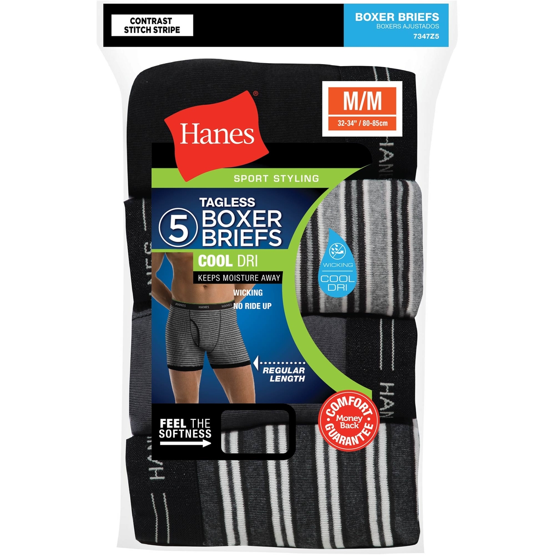 Hanes Tagless Striped Ringer Boxer Briefs 5 Pk. | Underwear | Clothing ...