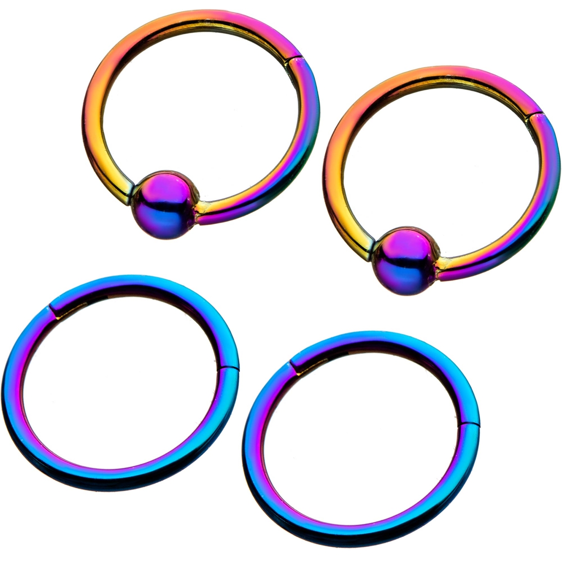Rainbow Hinged Segment Rings, 4 Pk. - Image 2 of 2