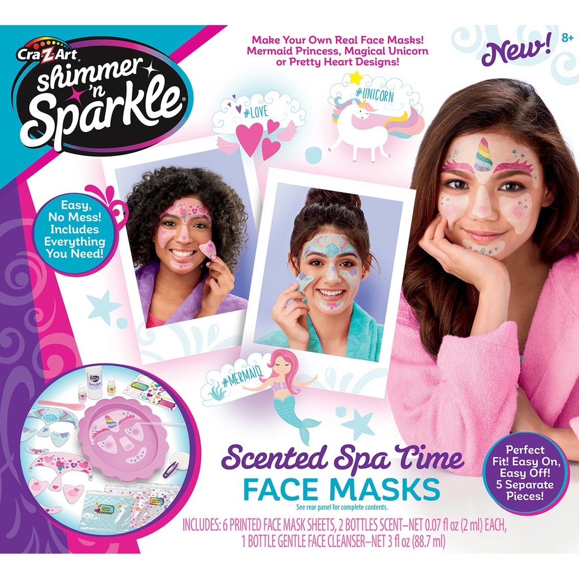 Cra-Z-Art Shimmer N' Sparkle Make Your Own Spa Time Face Masks