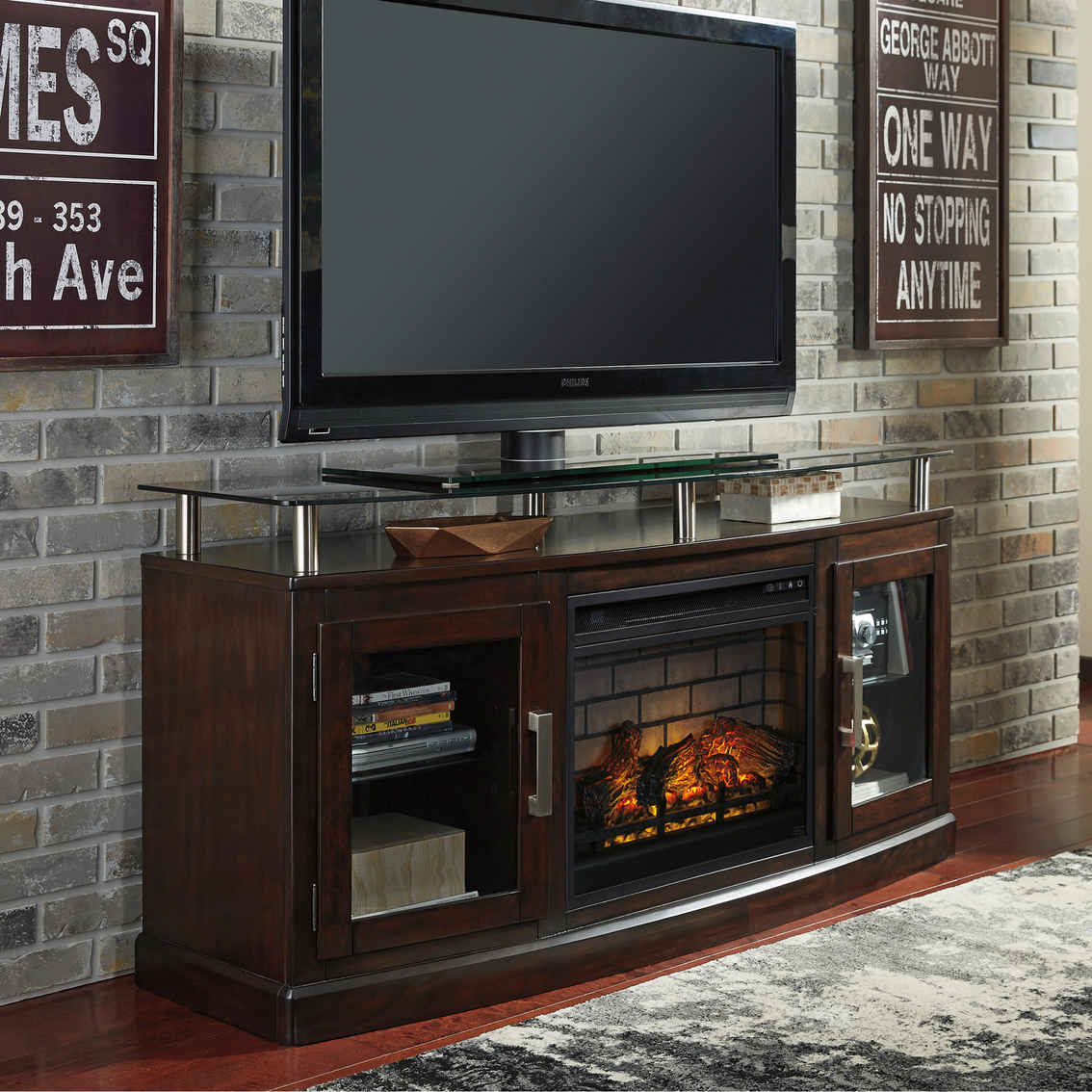 Ashley Chanceen TV Stand with Fireplace Insert - Image 2 of 2