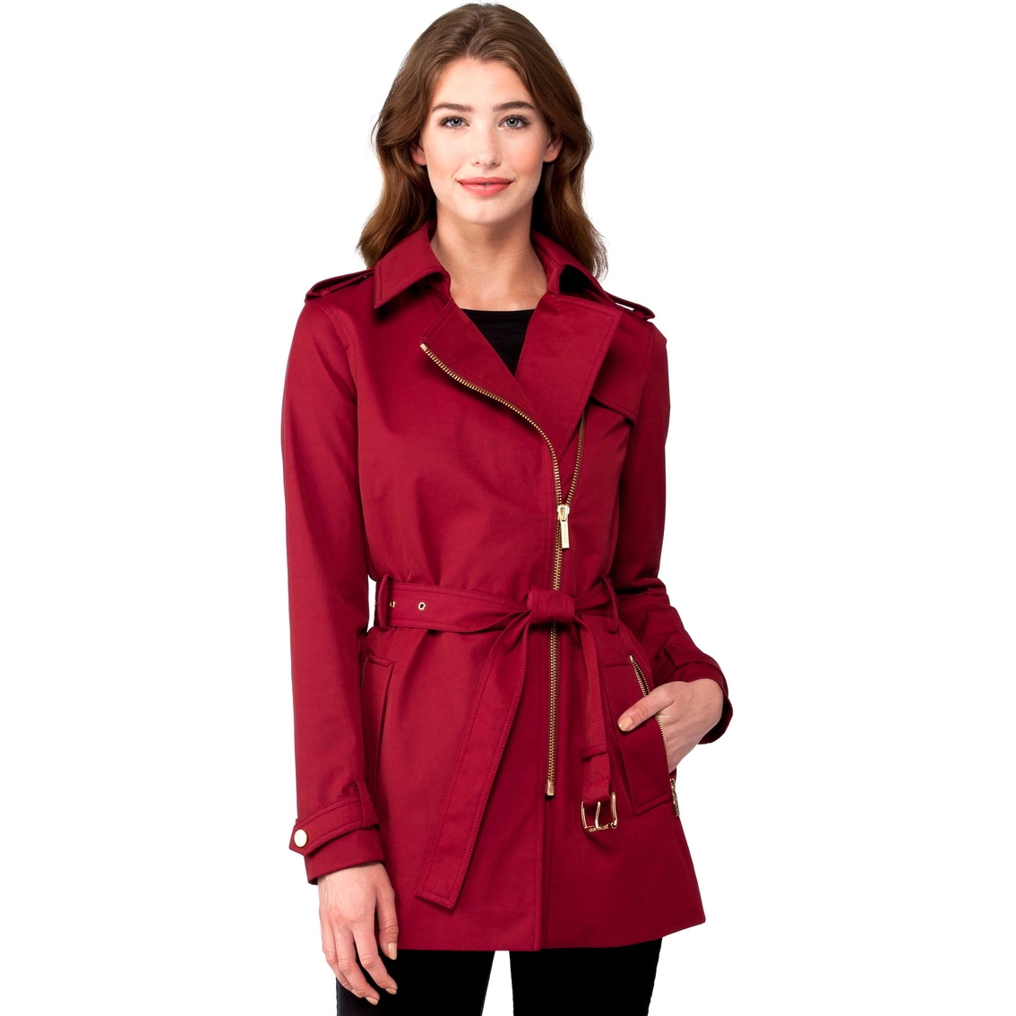 Michael Kors Petite Zip Front Trench Jacket | Jackets | Clothing ...