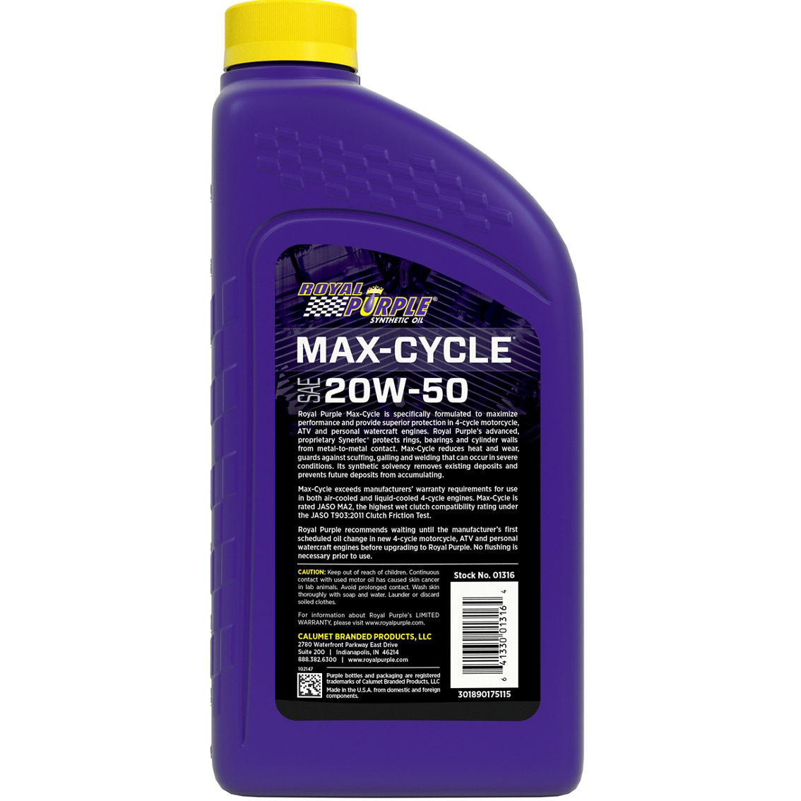 Royal Purple Max-Cycle 20W-50 Synthetic Motor Cycle Oil 1 qt. - Image 2 of 2