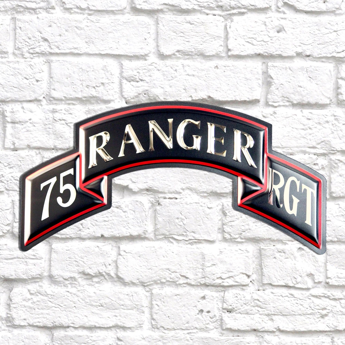 Chrome Domz Army Rangers 75th Embossed Wall Art Scroll - Image 2 of 3