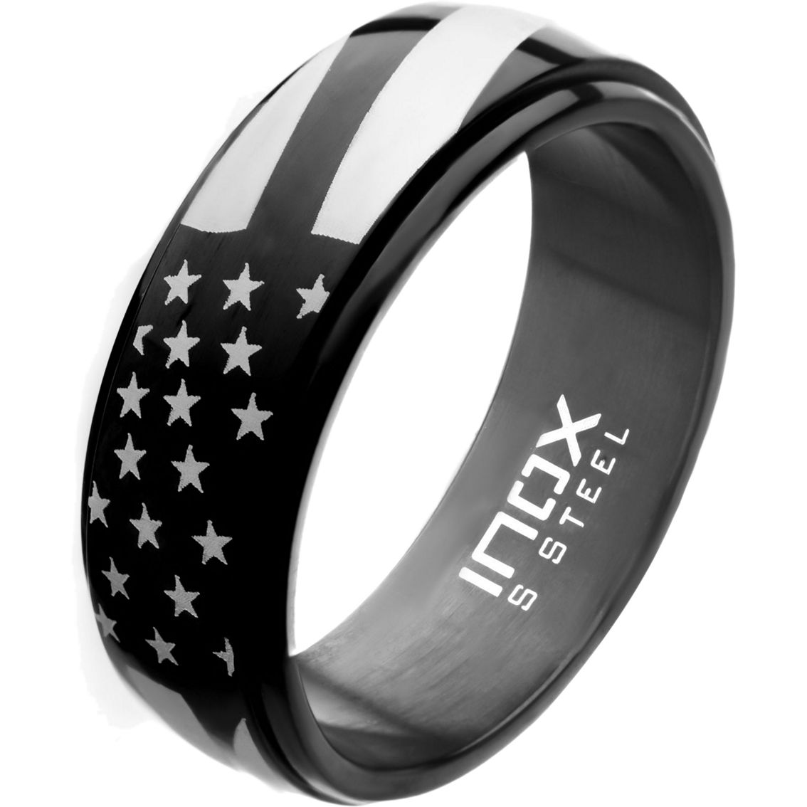 INOX Black Stainless Steel American Pride Ring - Image 2 of 2