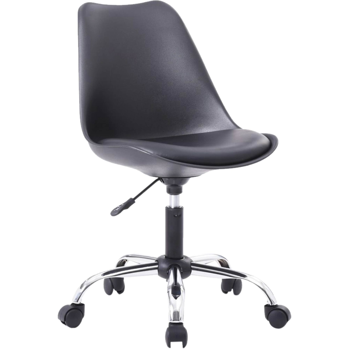 Hodedah Armless Office Chair with Seat Cushion