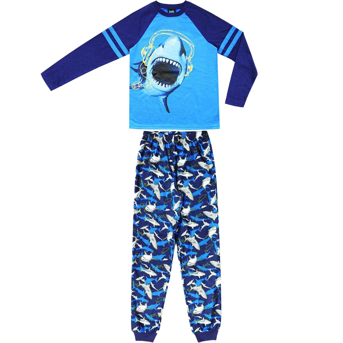 Blue Shark Pajamas Kids Girls Long Sleeves Nightwear PJMS Set 1-8 years