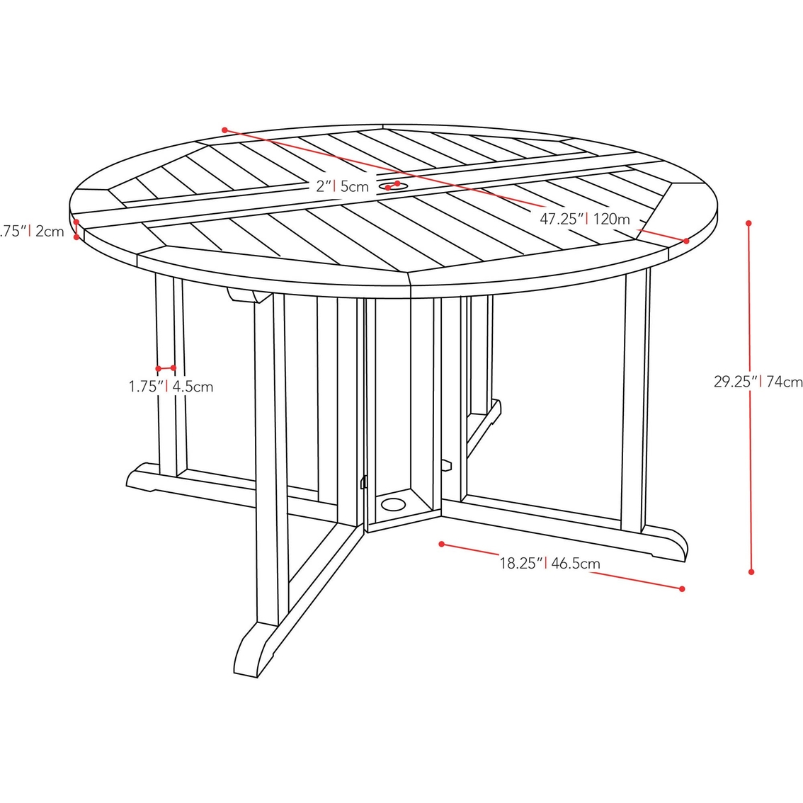 CorLiving Miramar Hardwood Outdoor Drop Leaf Dining Table - Image 5 of 5