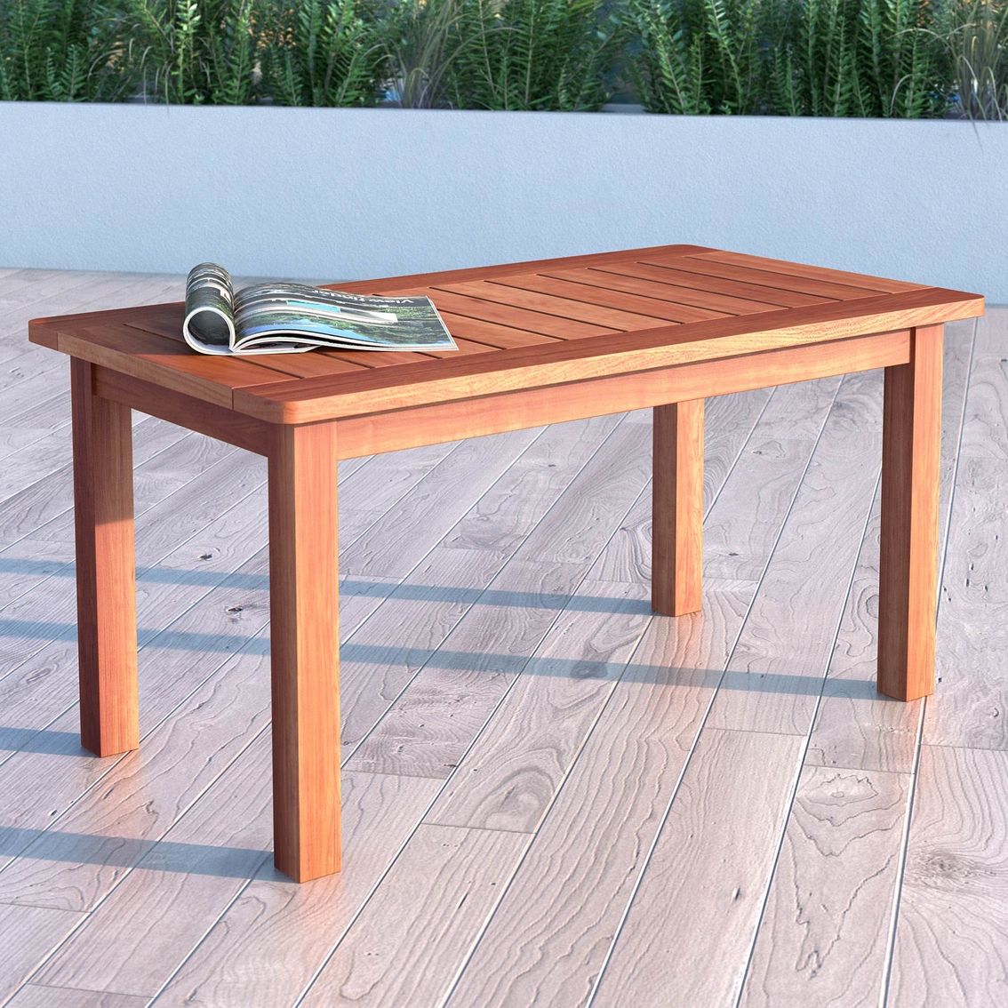 CorLiving Miramar Hardwood Outdoor Coffee Table - Image 3 of 4