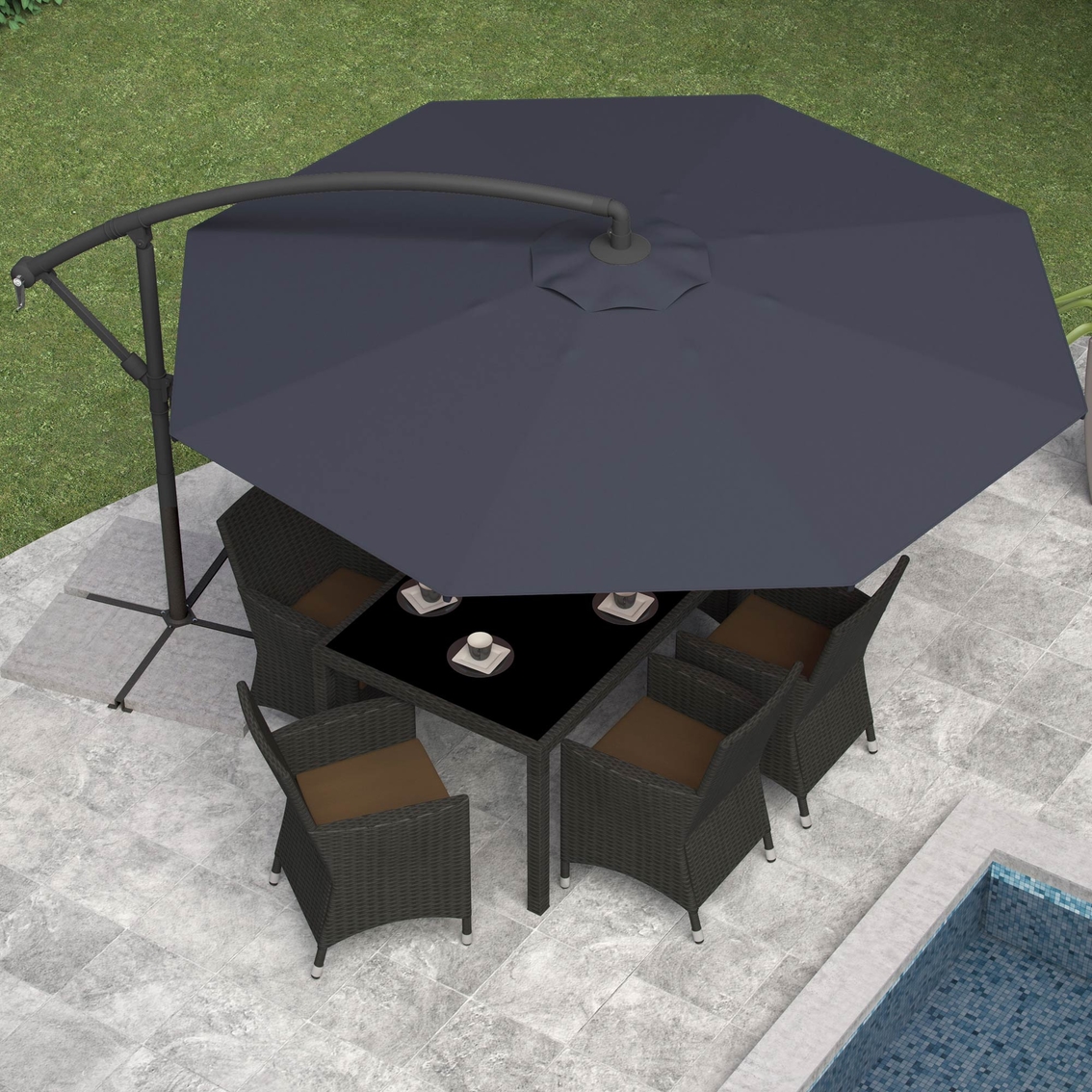 CorLiving Offset Patio Umbrella - Image 2 of 2