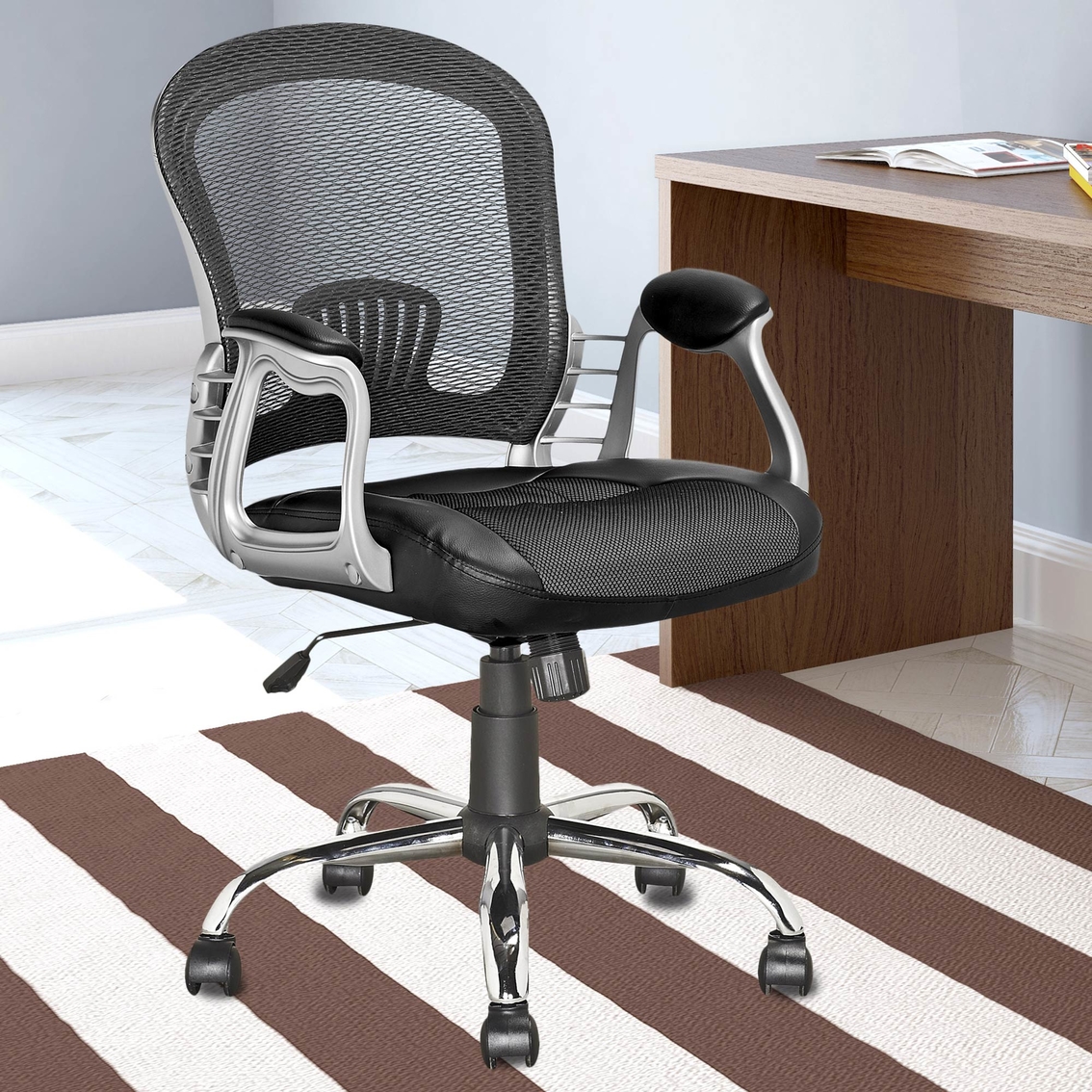 CorLiving Black Leatherette Office Chair - Image 4 of 4