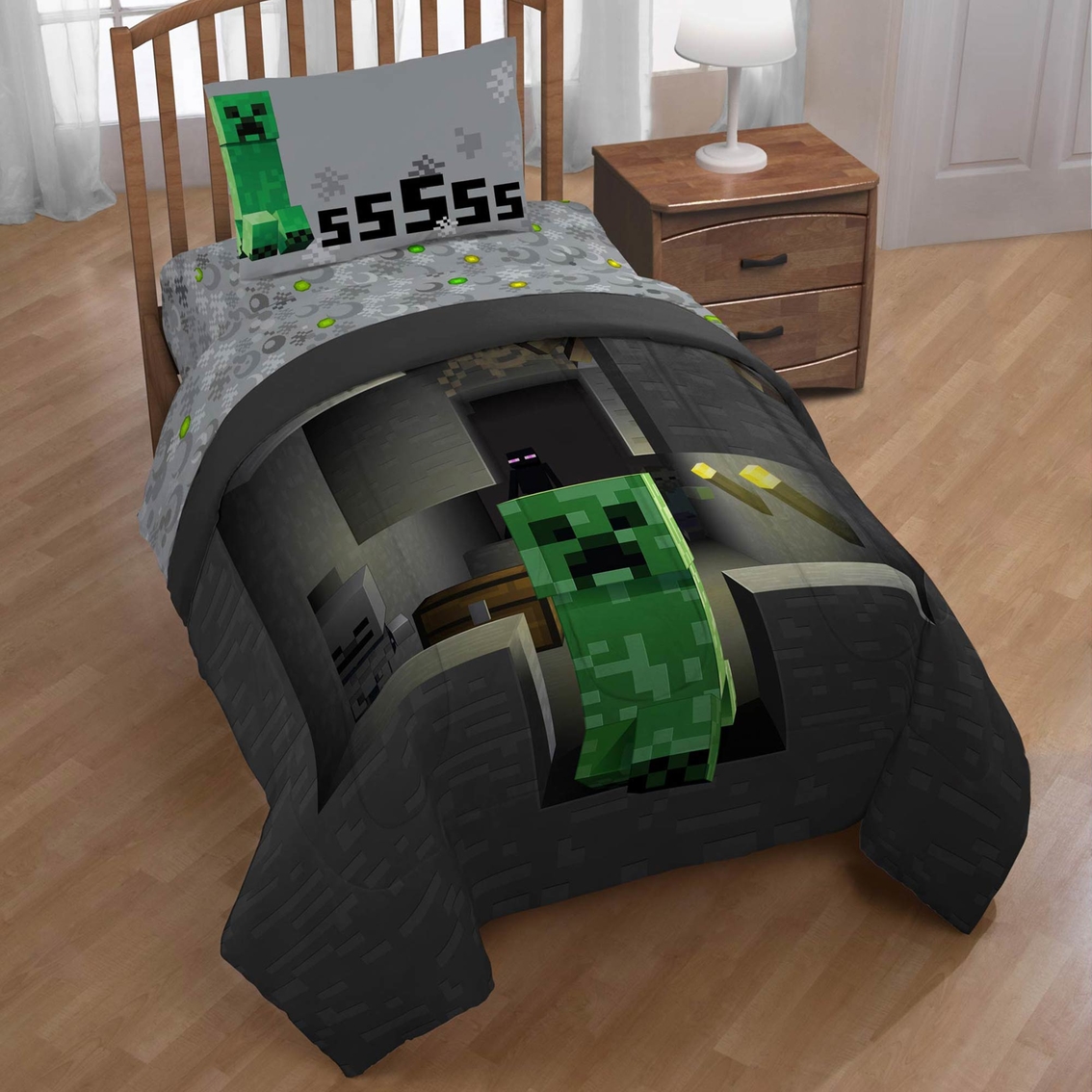 Minecraft Spawn Twin Comforter Bedspreads Home Appliances