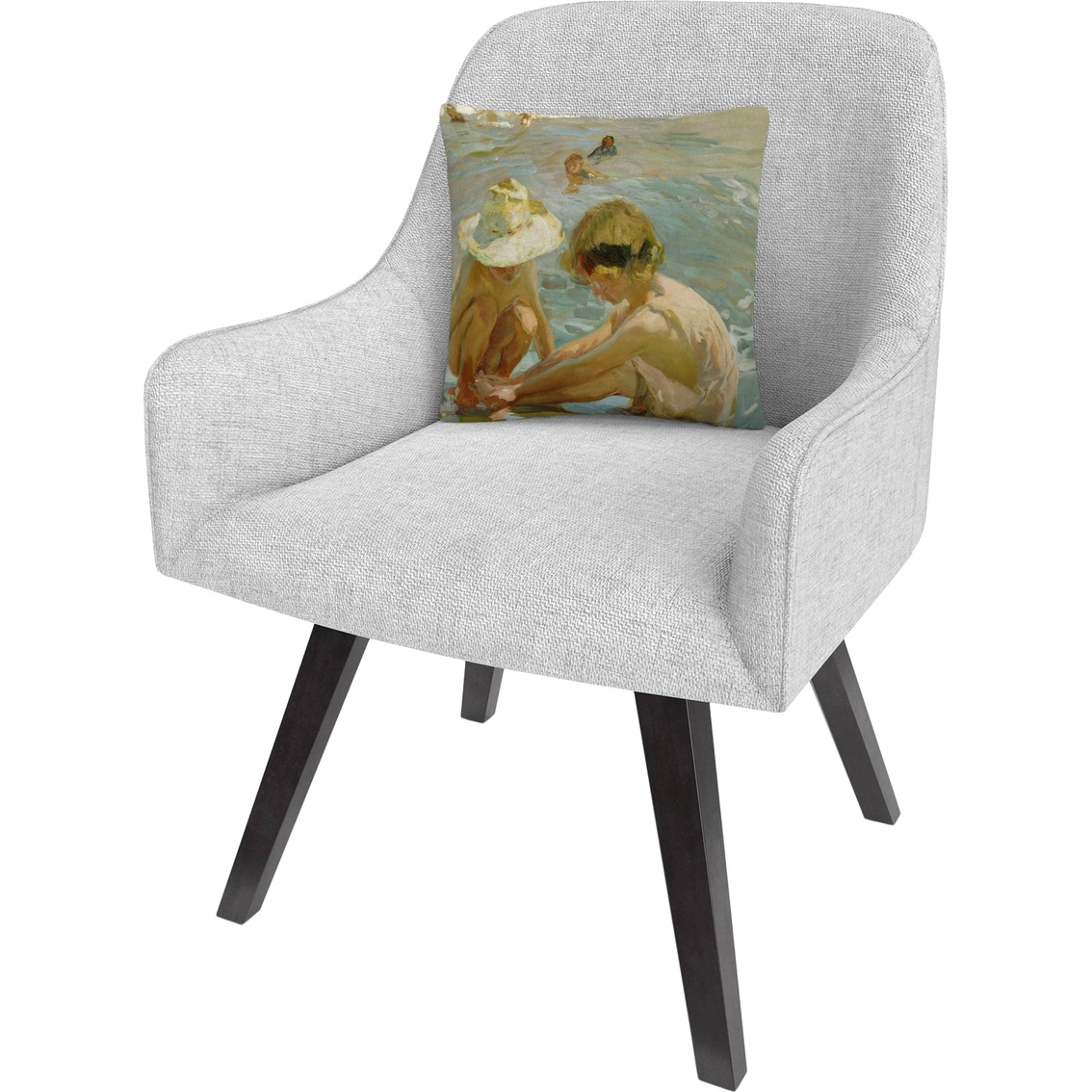 Trademark Fine Art Joaquin Sorolla The Wounded Foot Decorative Throw Pillow - Image 2 of 3