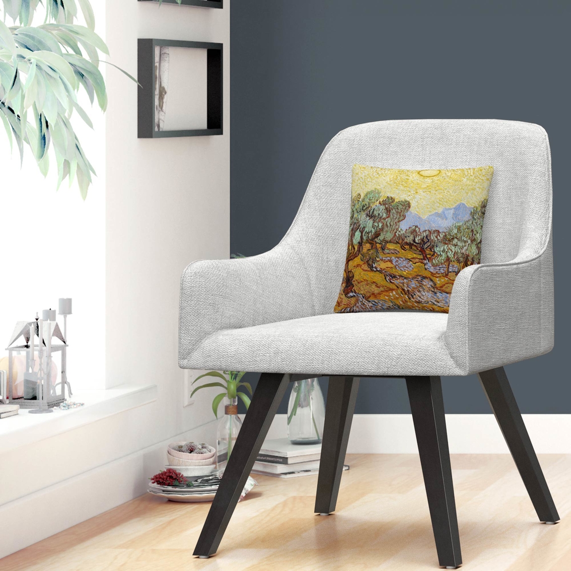 Trademark Fine Art Vincent van Gogh Olive Trees Decorative Throw Pillow - Image 3 of 3