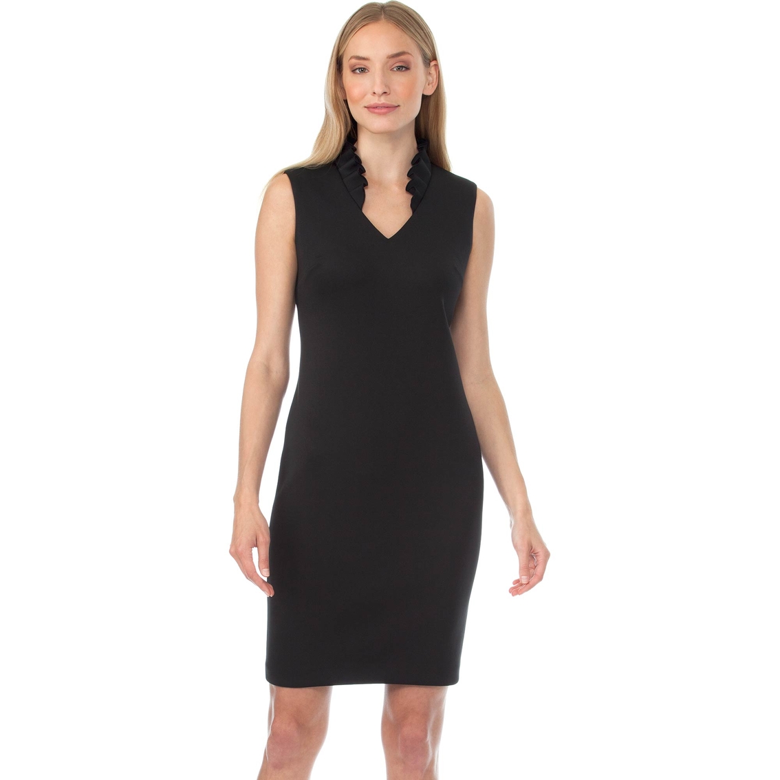 Calvin Klein Solid Sheath With Ruffle Collar Dress | Dresses | Clothing &  Accessories | Shop The Exchange