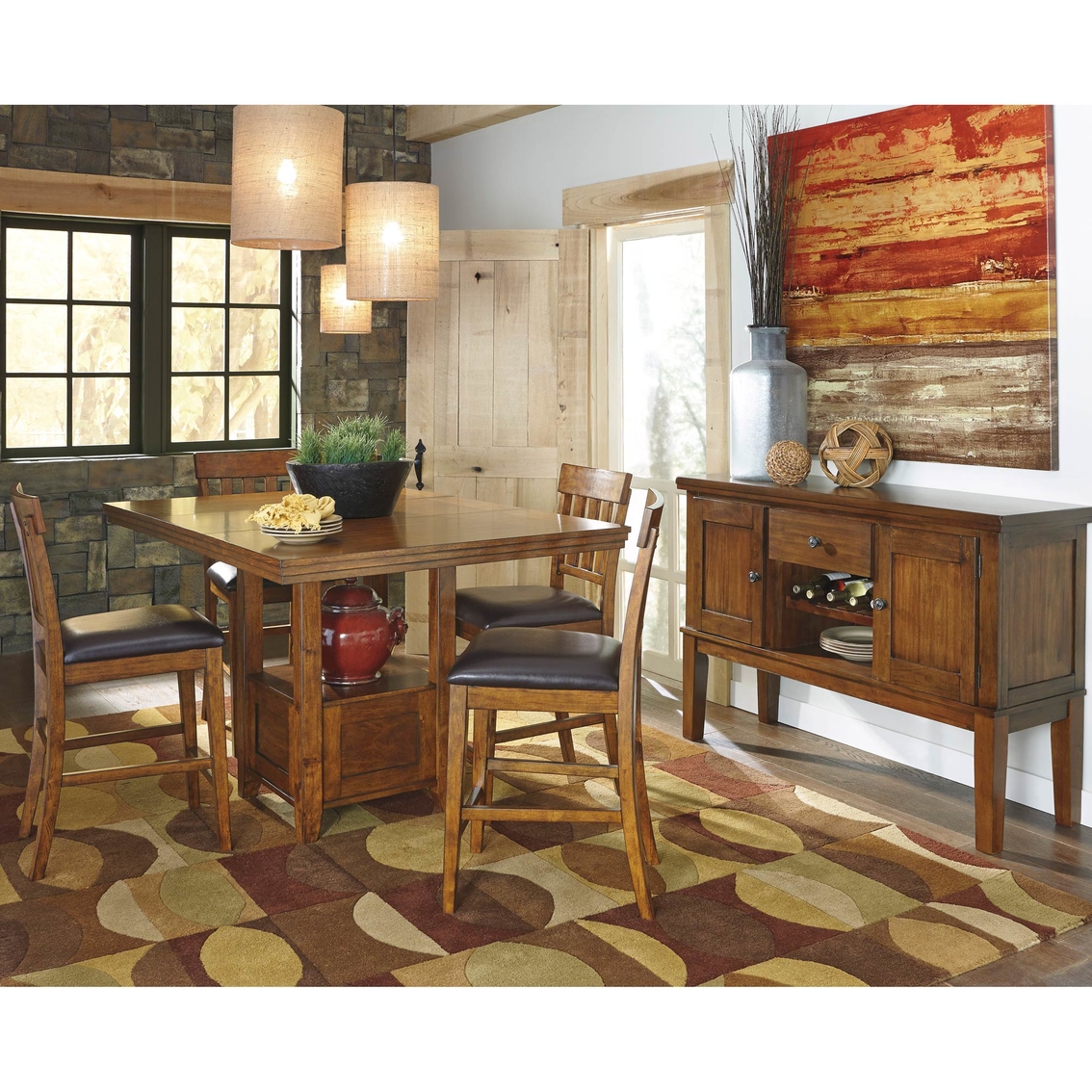 Signature Design by Ashley Ralene 6 pc. Butterfly Table Dining Set - Image 4 of 4