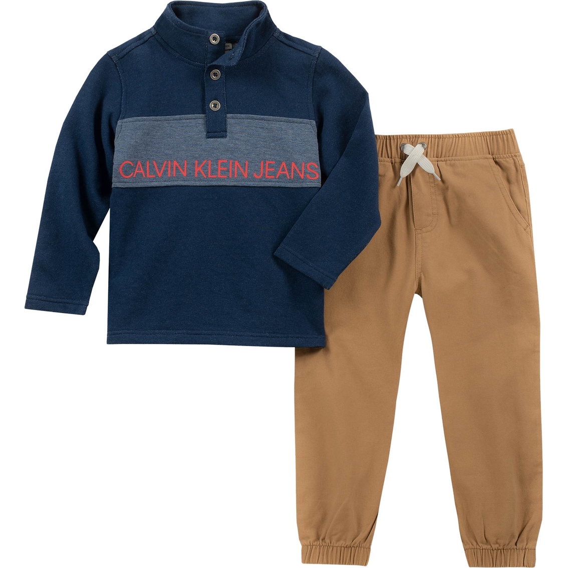 Calvin Klein Toddler Boys 2 Pc. Fleece Top With Pants Set | Toddler ...