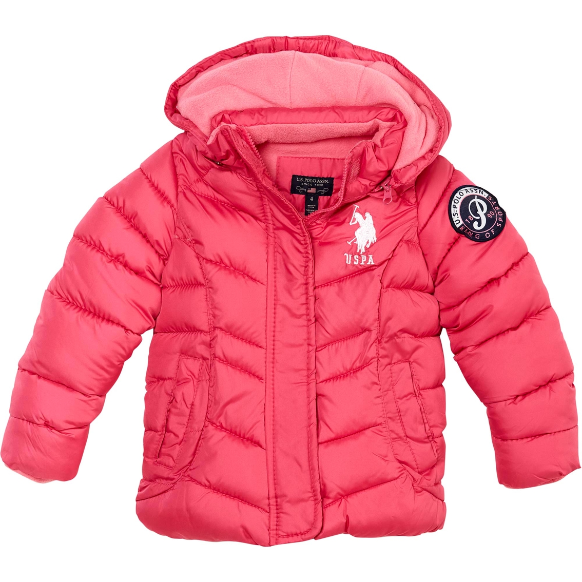 red polo bubble jacket