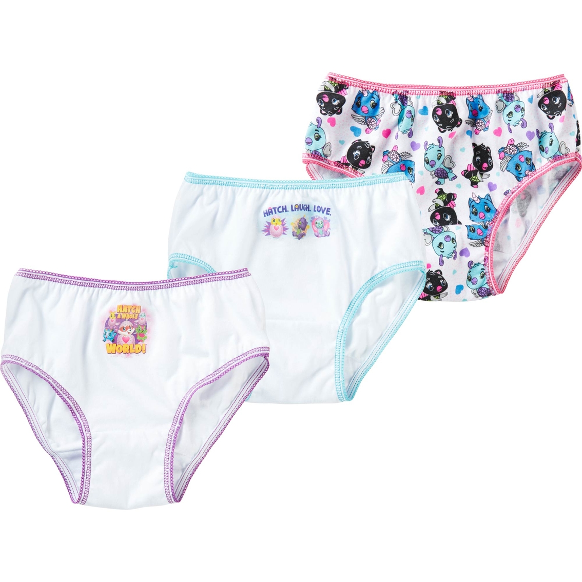 Hatchimals Girls' 3-Pack Bikini Panties 