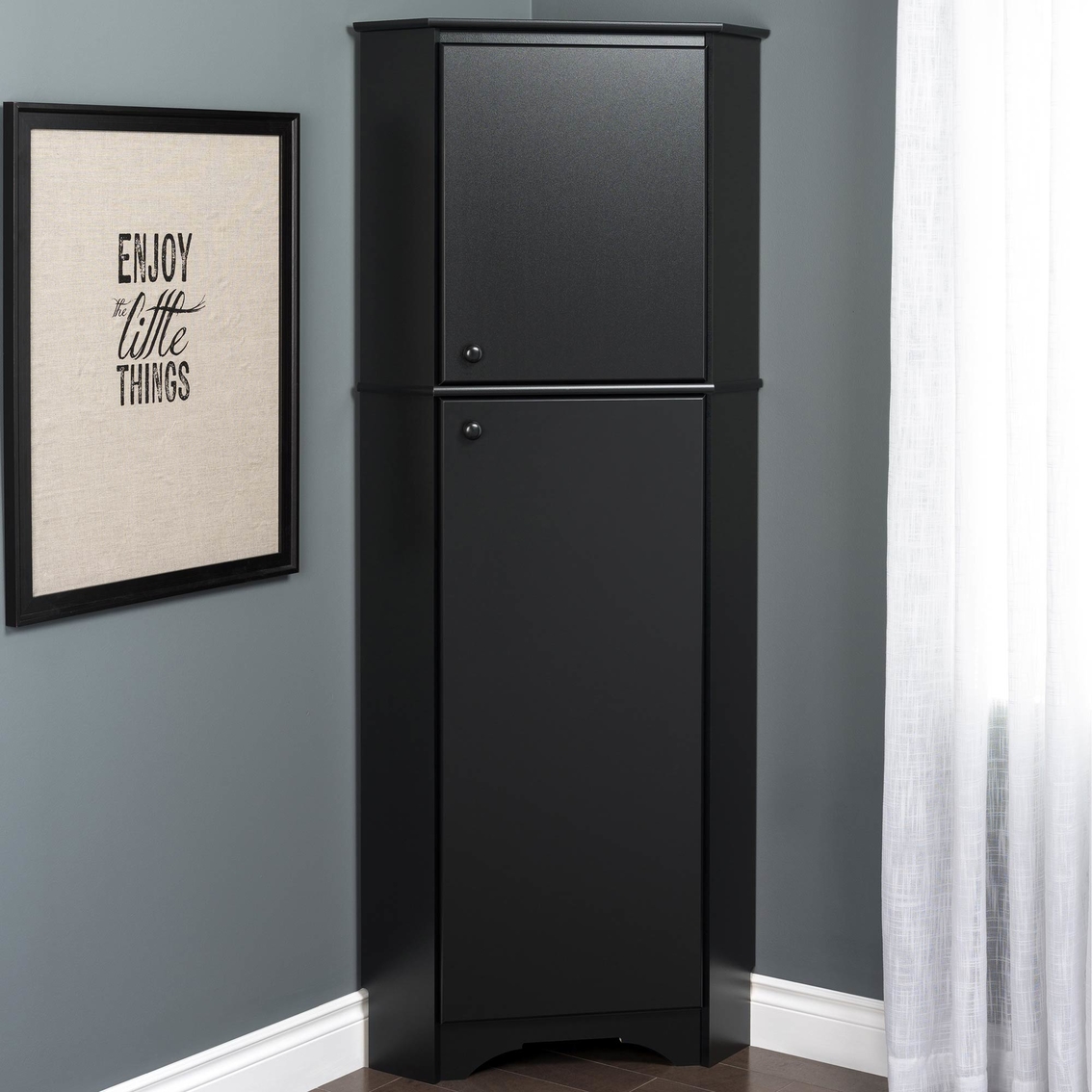 Elite Tall 2-Door Corner Storage Cabinet - Image 3 of 4