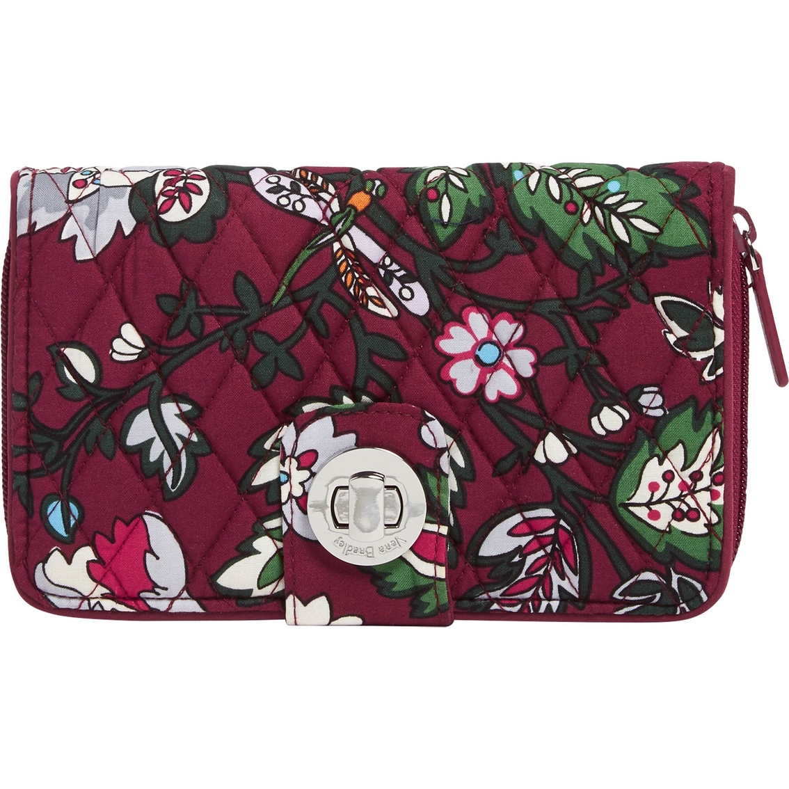 Vera Bradley Rfid Turnlock Wallet, Bordeaux Blooms | Wallets | Clothing ...
