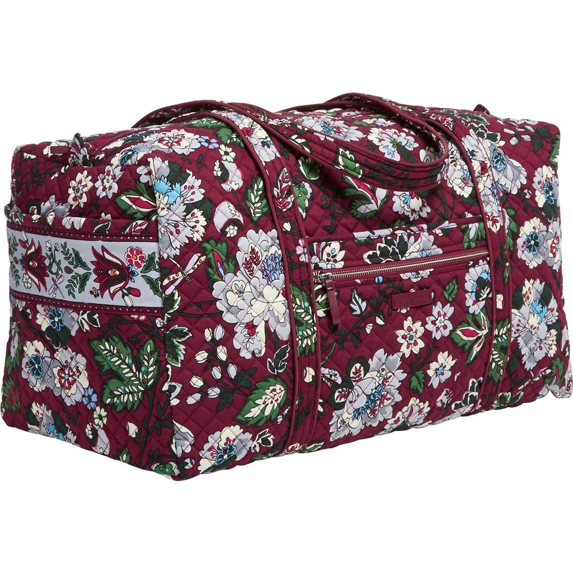 Vera Bradley Iconic Large Travel Duffel, Bordeaux Blooms | Luggage
