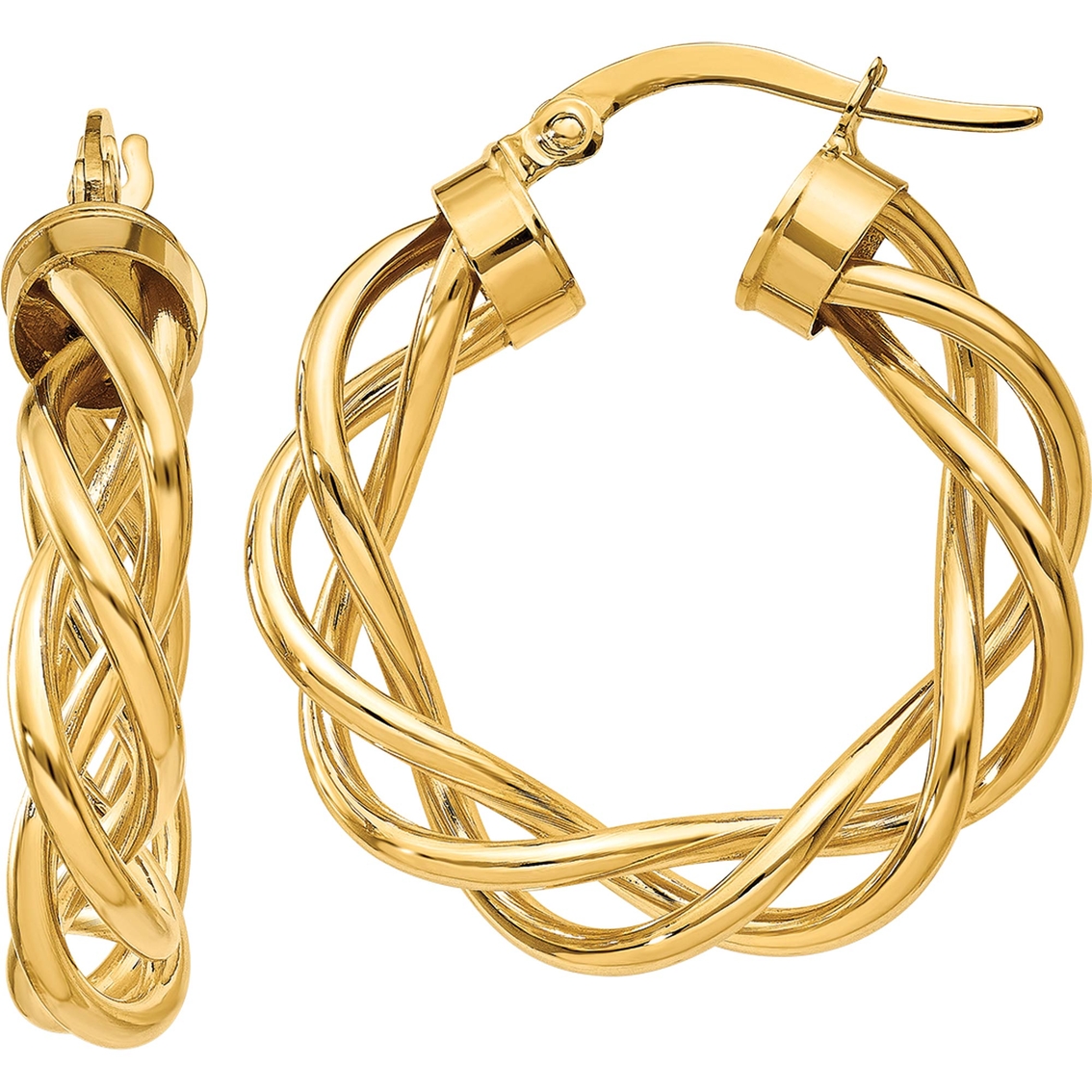 14k Gold Twist Hoop Earrings | Gold Earrings | Jewelry & Watches | Shop