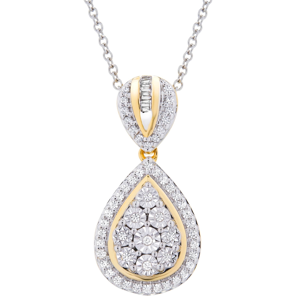 Timeless Love Gold Over Sterling Silver 1/4 Ctw Diamond Pendant ...