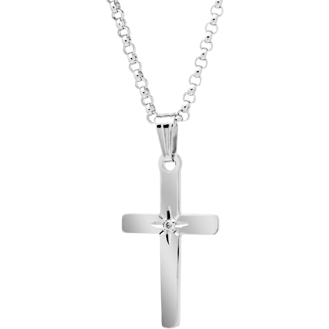 Sterling Silver Diamond Accent Cross Pendant | Diamond Religious ...