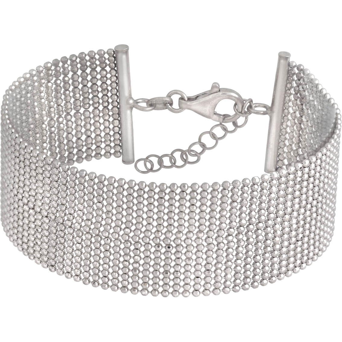 Silpada 'Juliette' Multi-Strand Beaded Station Chain Bracelet in Rhodium-Plated Sterling Silver