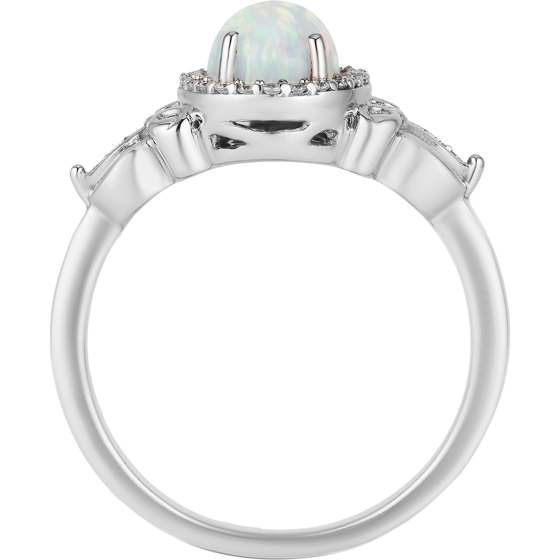 Enchanted Disney 1/10 CTW Diamond and Lab Created Opal Cinderella Carriage Ring - Image 2 of 4