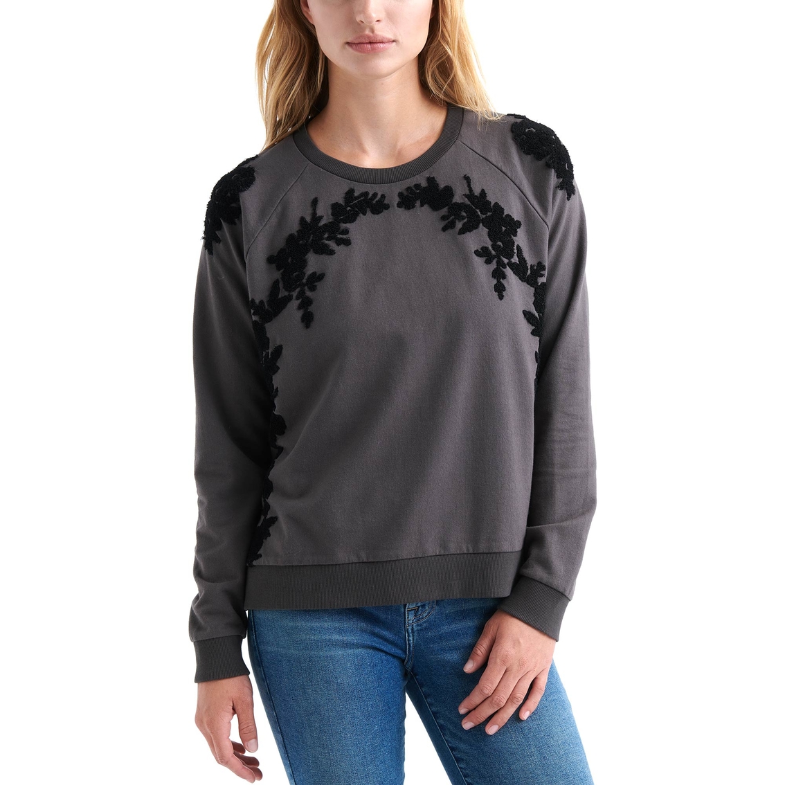 Lucky Brand Floral Chenille Sweatshirt | Tops | Clothing & Accessories ...