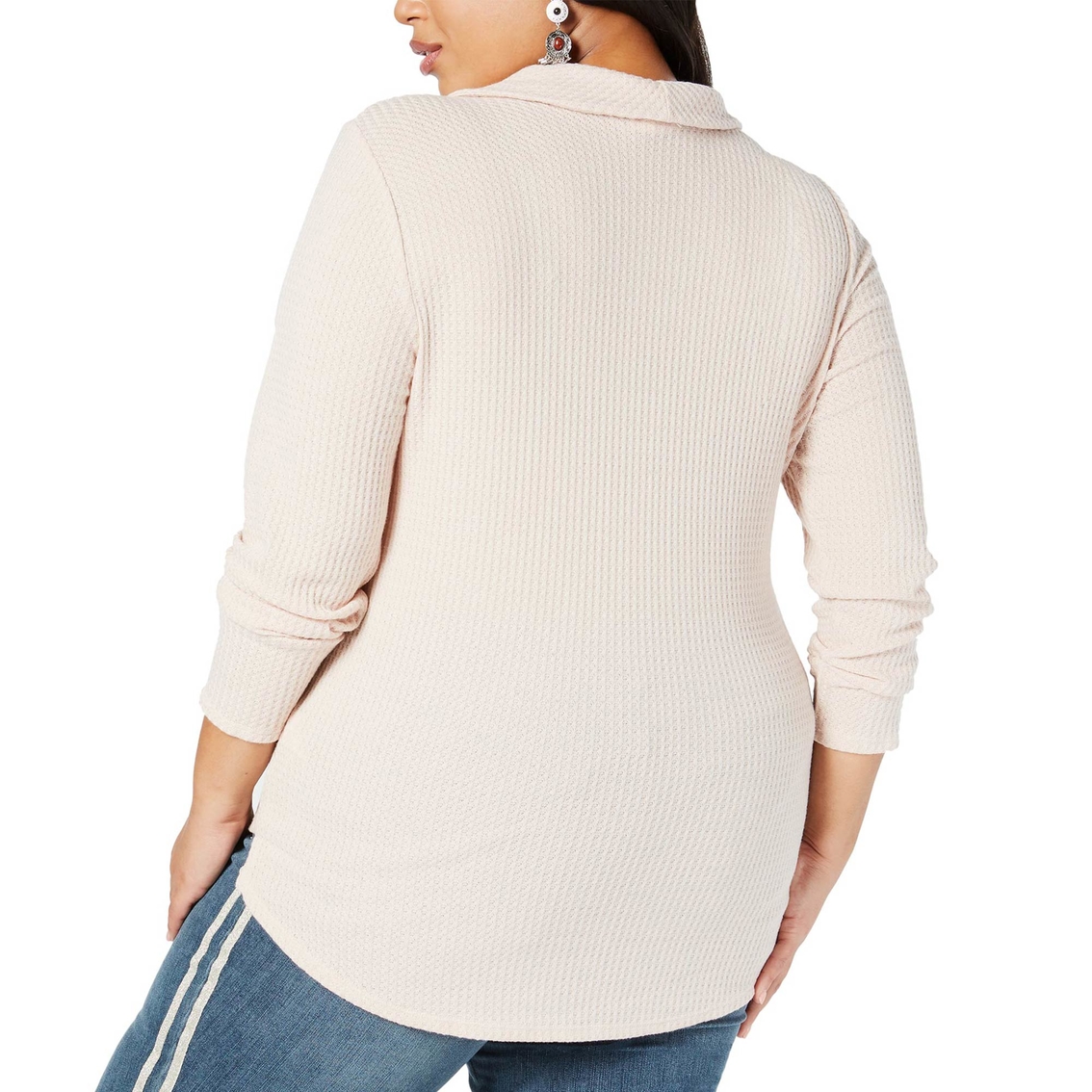 Style & Co. Plus Size Waffle Knit Cowl Neck Top - Image 2 of 2