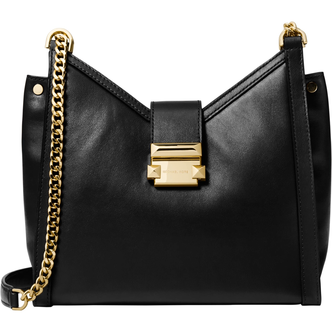 whitney small logo and leather shoulder bag