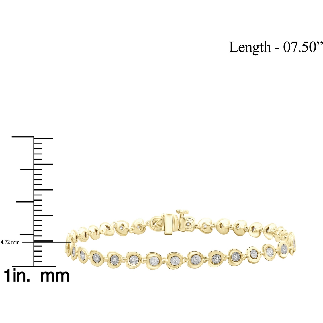 She Shines Sterling Silver over 14K Gold 1/10 CTW Diamond Link Miracle Bracelet - Image 3 of 4