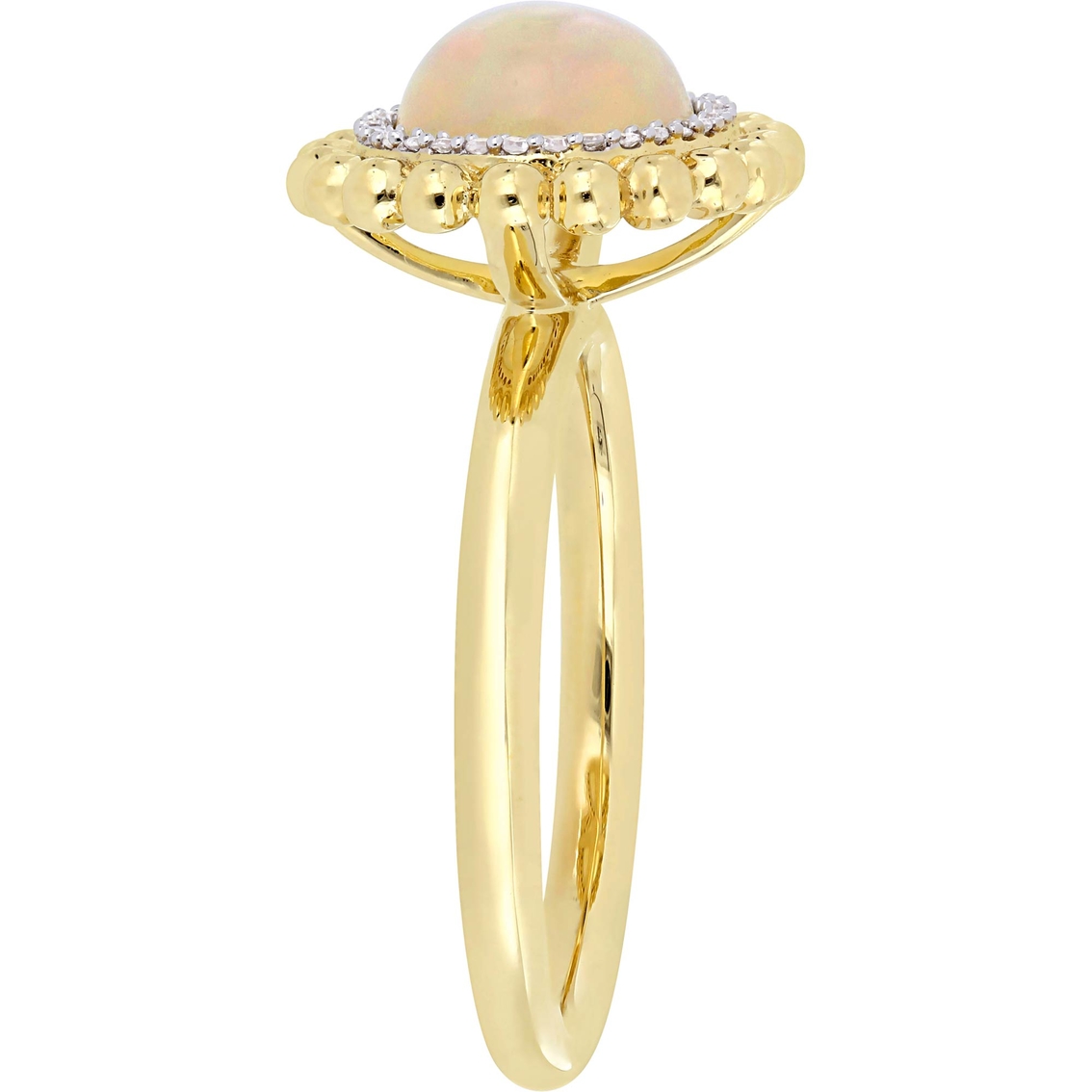 Sofia B. 14K Yellow Gold 1/10 CTW Diamond and Ethiopian Opal Halo Ring - Image 2 of 4
