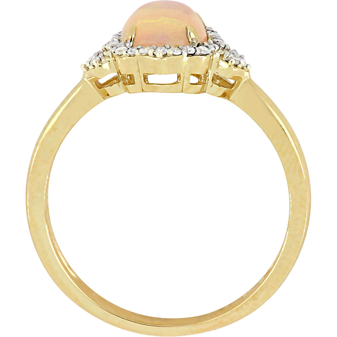 Sofia B. 10K Yellow Gold 1/8 CTW Diamond and Ethiopian Opal Halo Ring - Image 2 of 4