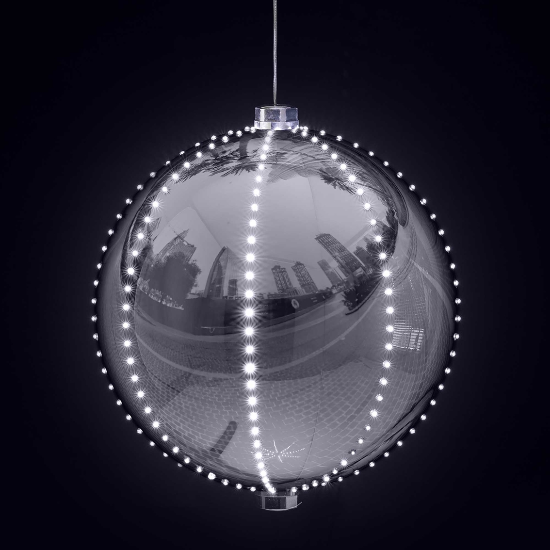 Alpine Christmas Ball Decor with LED Lights - Image 3 of 6