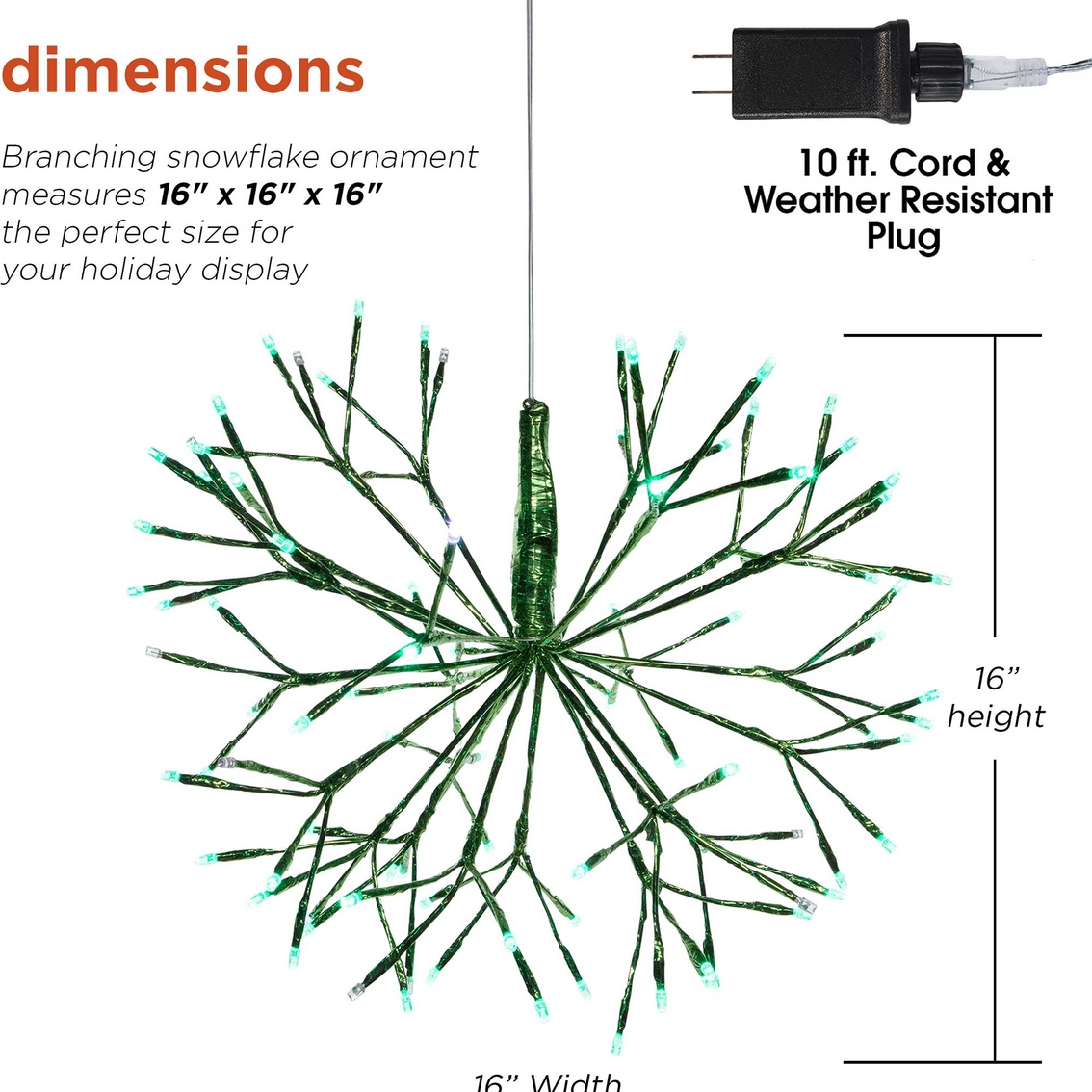 Christmas Green Snowflake Ornament - Image 4 of 8
