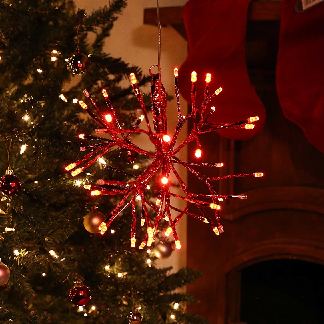 Alpine Christmas Red Twig Ornament Light - Image 3 of 8