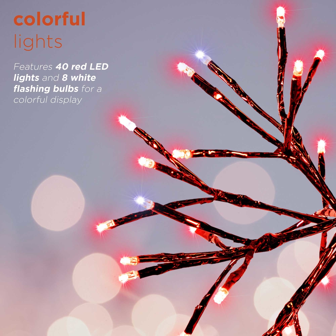 Alpine Christmas Red Twig Ornament Light - Image 7 of 8
