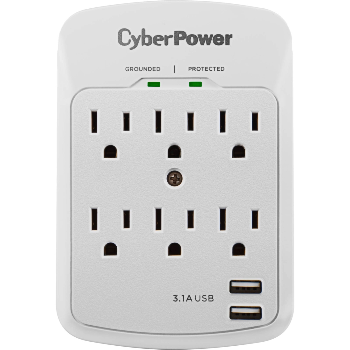 Powerzone 6 Outlet 2 USB Surge Protector Wall Tap - Image 3 of 3