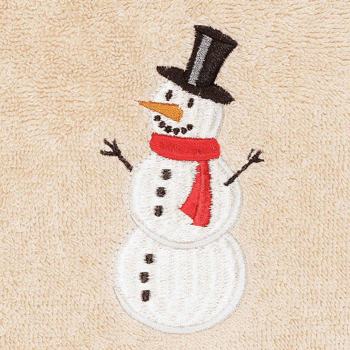 Snowman Embroidered Hand Towel in White - Image 3 of 3