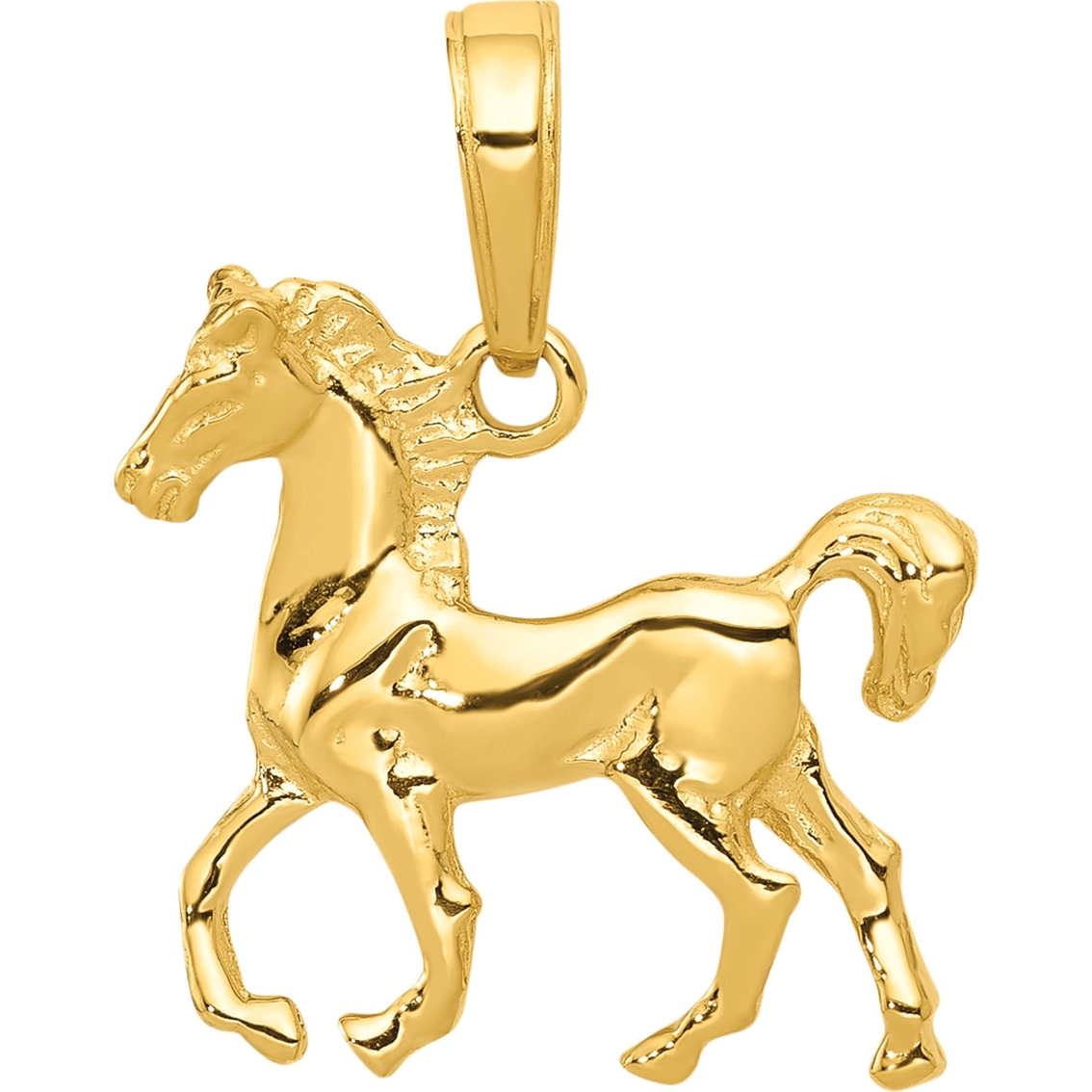 14k Yellow Gold Mini Polished Horse Charm 