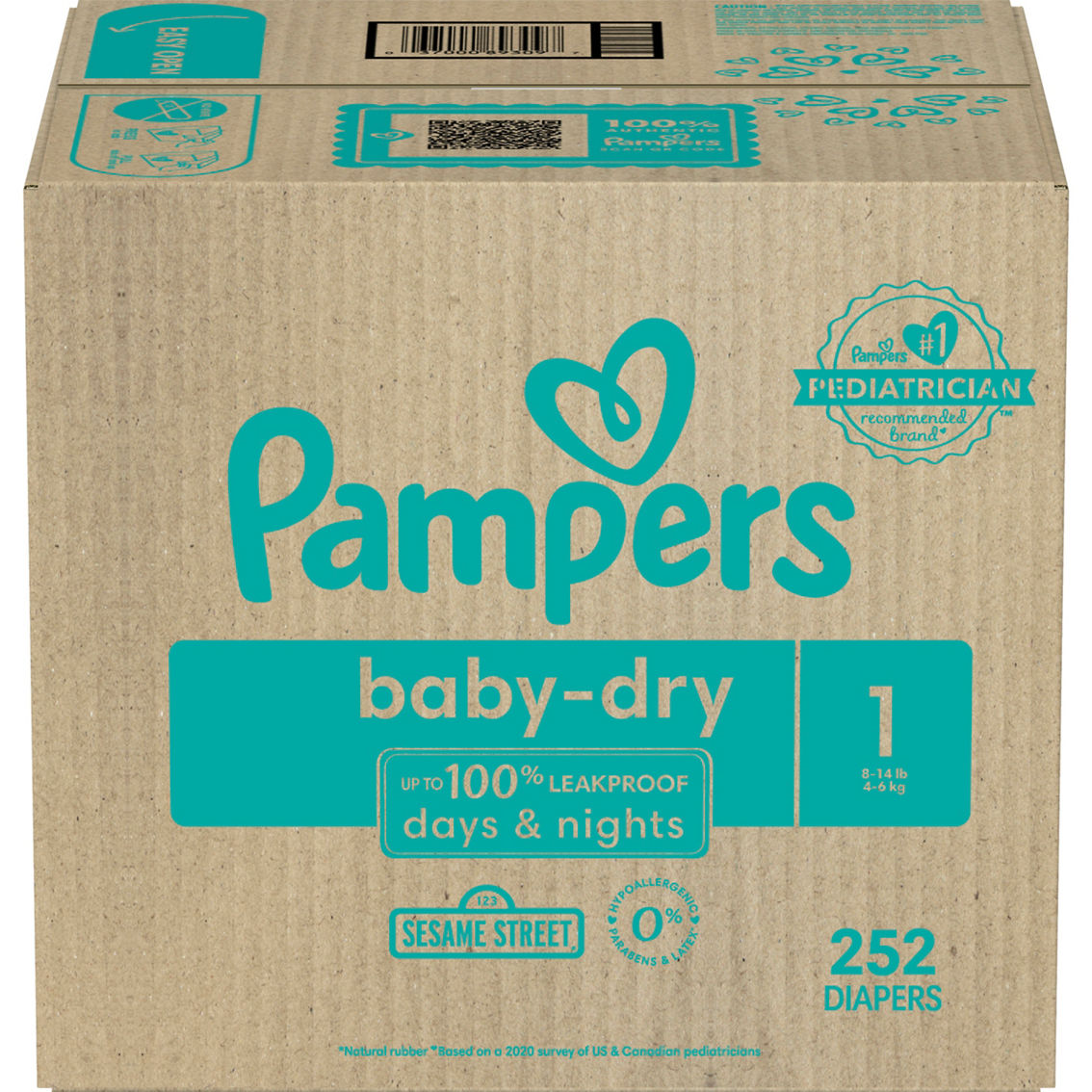 Pampers Baby Dry Diapers Size 1 (8-14 lb.) 252 ct. - Image 2 of 2