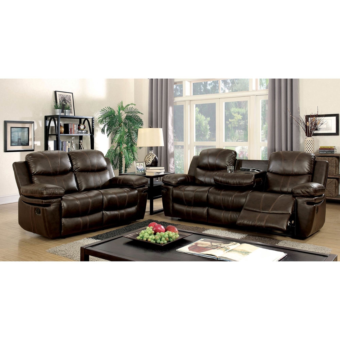 Furniture of America Listowel Bonded Leather Reclining Sofa - Image 2 of 3